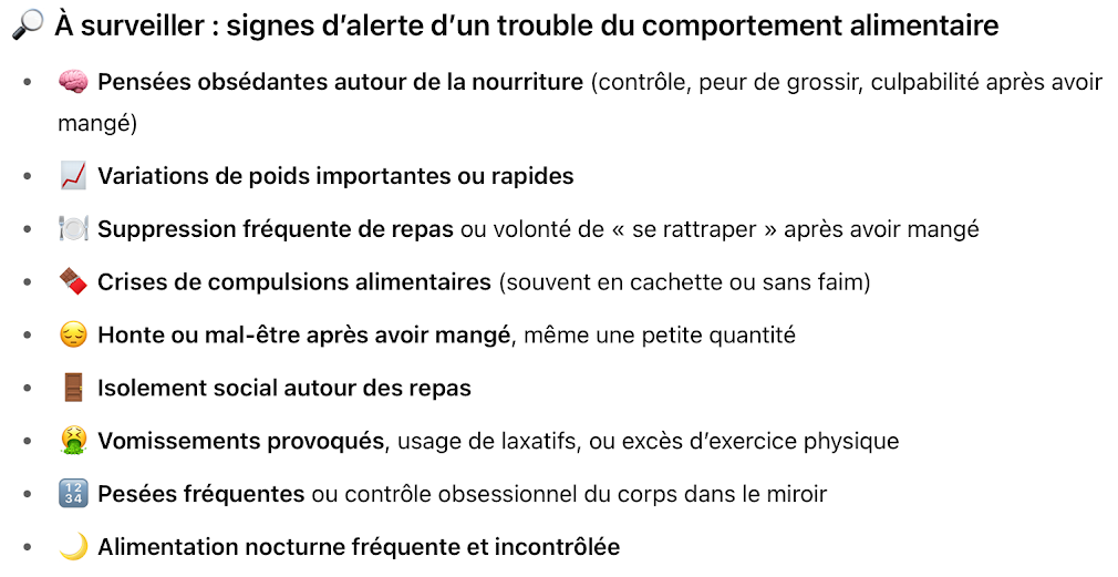 illustration des signes de troubles du comportement alimentaire à surveiller